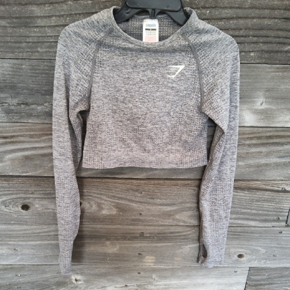 Gymshark Gray Women's Cropped Athletic Top Size Small